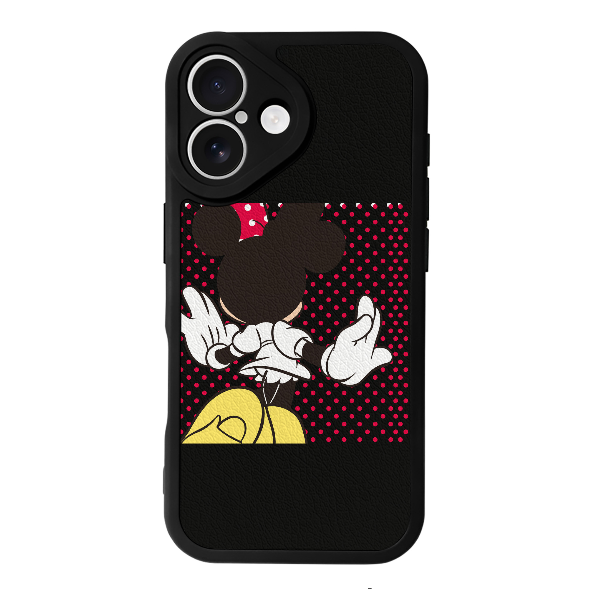 （画像用） ミッキーマウス Mickey Mouse 【iPhone 16シリーズ対応】シリコンスマホケース（レザー調） 材質：シリコン